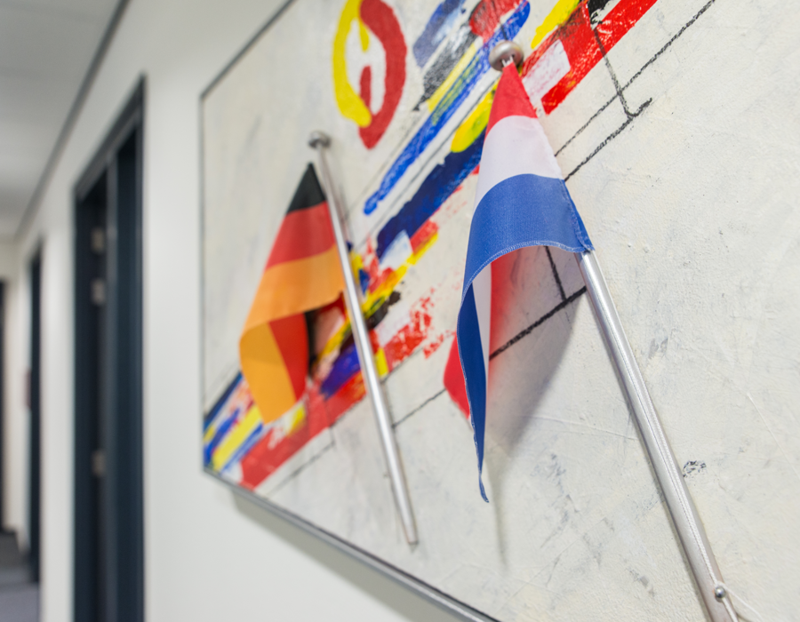 Small Flag Germany Blurred City