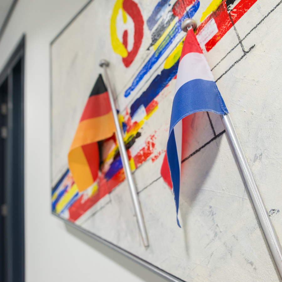 Small Flag Germany Blurred City