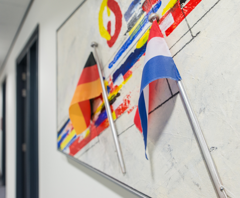 Small Flag Germany Blurred City